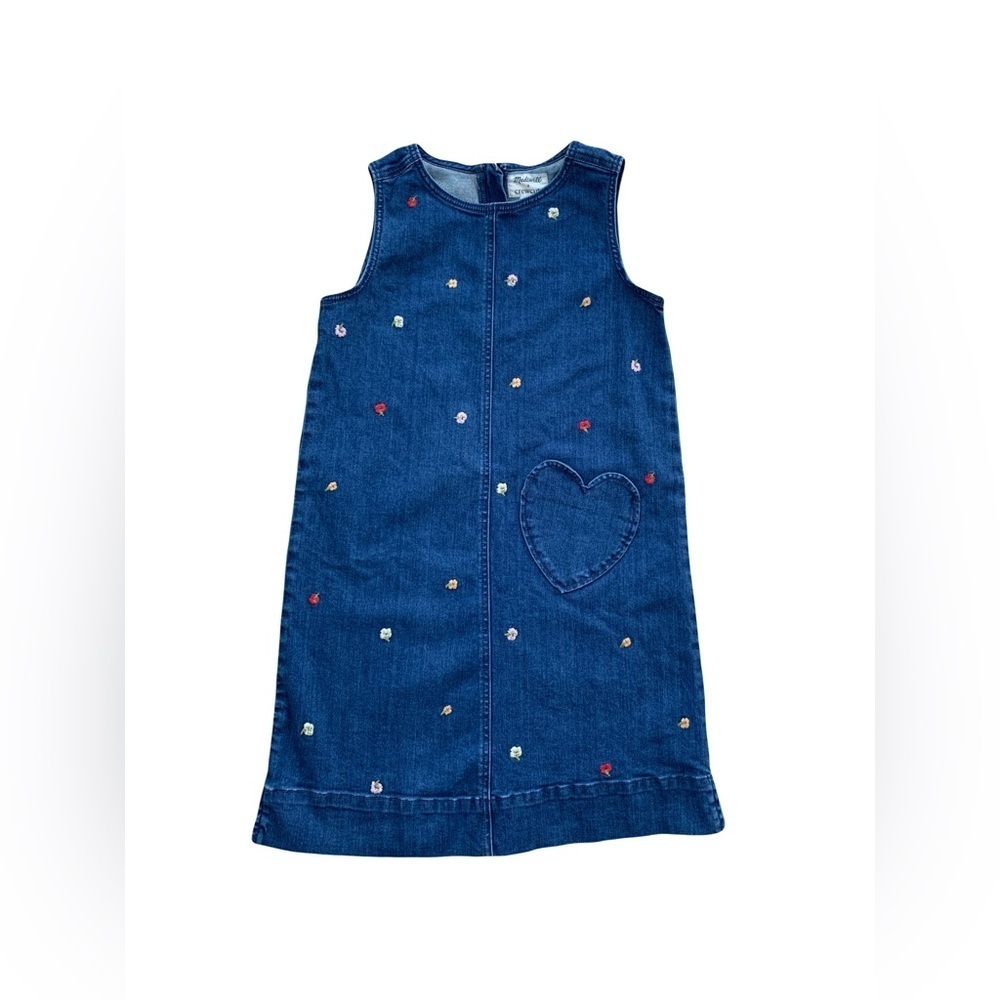 Crewcuts Blue Denim Dress with Embroidered Accents